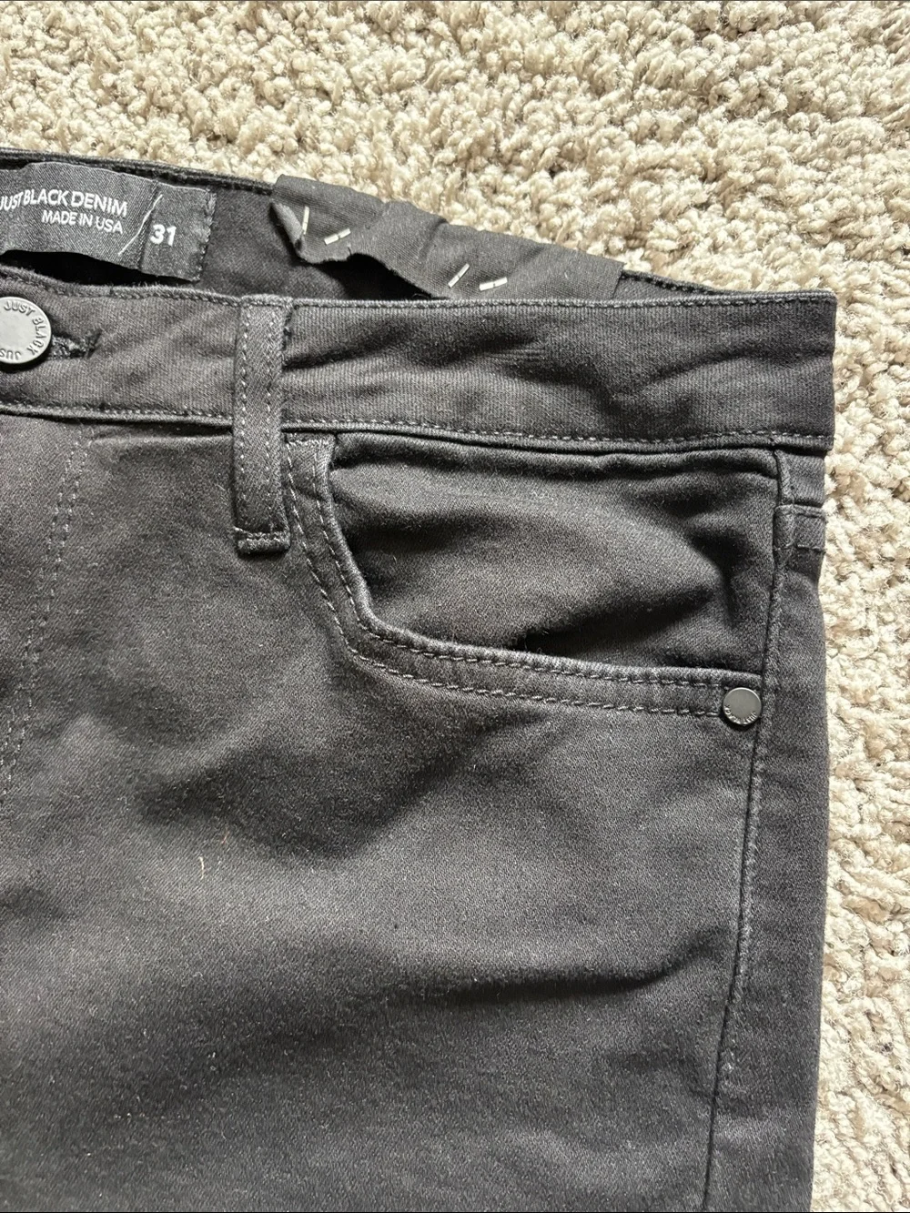 Just Black Women's Black High-Rise Jeans with Distressed Hem
